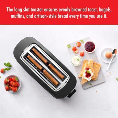 ZWILLING Enfinigy 2 Long Slot Toaster, 4 Slices with Extra 2 Slot, Black