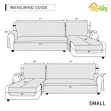 Easy-Going Waterproof Sectional Couch Covers with Chaise 2-Piece Non Slip L S...