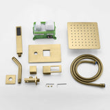 sumerain Rain Shower System Brushed Brass Dual Functions Shower Faucet Comple...