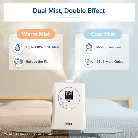 LEVOIT Humidifiers for Bedroom Large Room Home, 6L Warm and Cool Mist Ultraso...