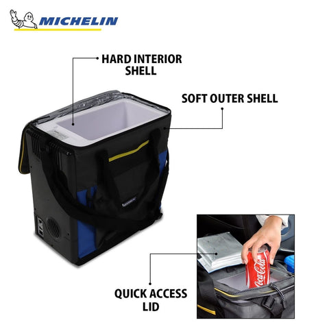 Michelin Electric Portable Cooler Plug in 12V Car Cooler/Warmer, 15 qt (14 L)...