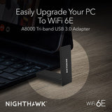 NETGEAR Nighthawk WiFi 6 or 6E USB 3.0 Adapter (A8000) - AXE3000 Tri-Band Wir...