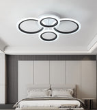 LED Modern Flush Mount Ceiling Light with Remote Control Black and White Clos...