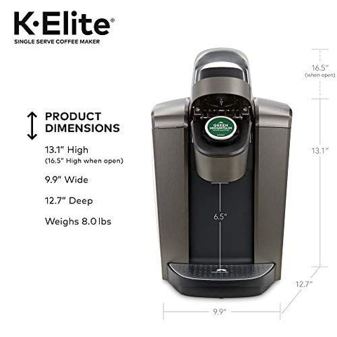 Keurig K-Elite Single-Serve K-Cup Pod Coffee 12 oz. Brew Size, Brushed Slate