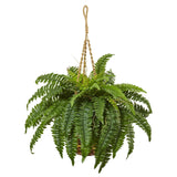 Nearly Natural Boston Fern Hanging Basket Green 29 x 29 x 29