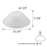 Aspen Creative 23511-11, Frosted Replacement Glass Shade for Medium Base Sock...