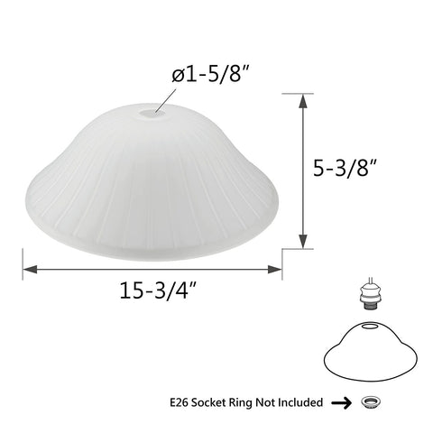 Aspen Creative 23511-11, Frosted Replacement Glass Shade for Medium Base Sock...