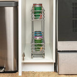 Household Essentials Narrow Sliding Cabinet Organizer, Two Tier 5", Chrome