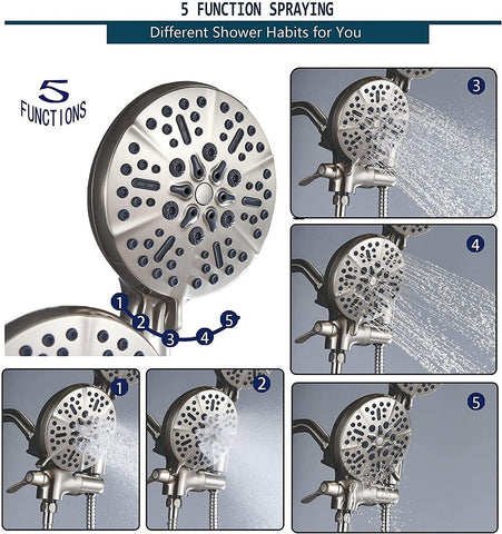 Shower Faucet Set with Valve, High Pressure 3-way Water Diverter Shower Trim ...