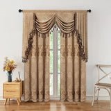 ELKCA Thick Chenille Curtains Valance for Living Room Coffee Waterfall Valanc...