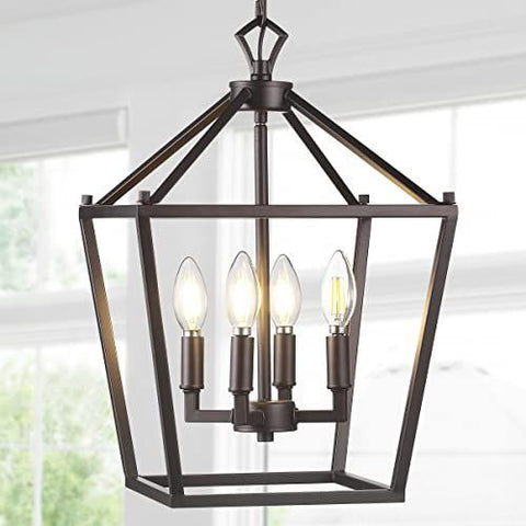 JONATHAN Y JYL7436A Pagoda Lantern Dimmable Adjustable 12", Oil-Rubbed Bronze