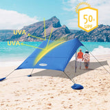 UMARDOO Family Beach Tent Canopy Sun Shade Portable 10&#215;10FT,Wind Resistance