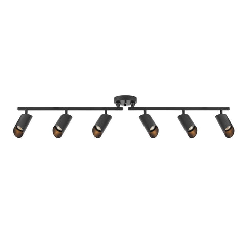 Globe Electric 64000053 6-Light Foldable Track Lighting, Matte Black, Ceiling...