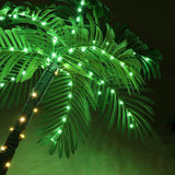 OUSHENG Lighted Palm Tree 6' 3.3' 2' Bar Outdoor 6FT, Warm White Green