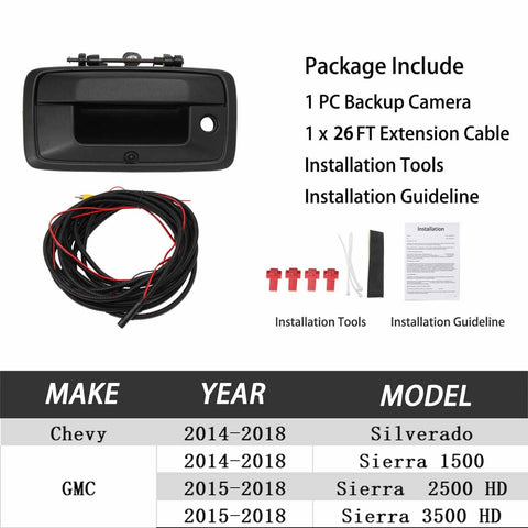 Anina Tailgate Handle Backup Camera Replacement for 2014-2018 Chevy Silverado...