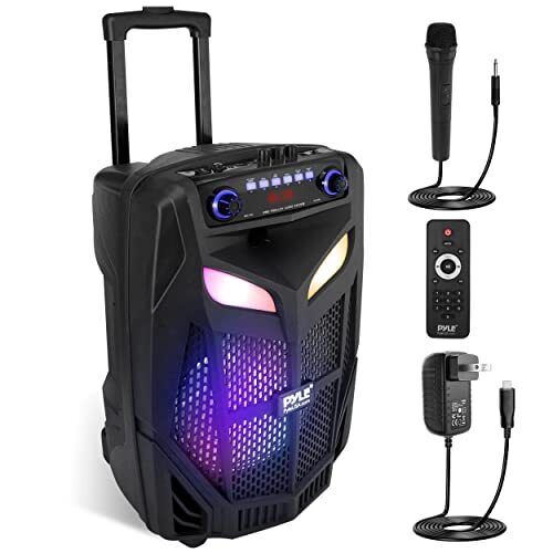 Pyle Portable Bluetooth PA Speaker System-800W 12” Indoor/Outdoor Black