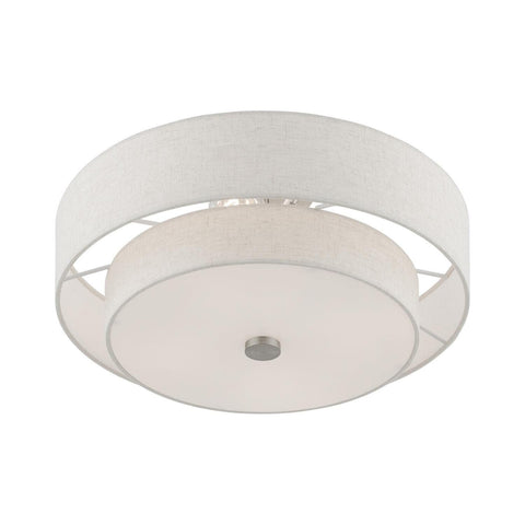 Livex Lighting Meridian 4 Light Semi-Flush in Brushed Nickel (51085-91)