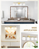 Emak Modern Gold Bathroom Light Fixtures Over Mirror, 4 Light Bathroom Vanity...