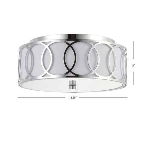 JONATHAN Y JYL3502B Aria 2-Light 12.25" Metal LED Flush Mount Contemporary,Tr...