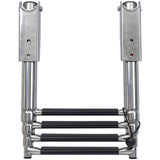 Boat 4 Step Ladder 316 Stainless Steel Folding Ladde, Pontoon Boat Telescopin...