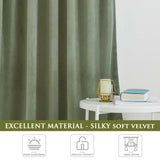 StangH Sage Green Velvet Curtains for Living Room Super Soft Thermal Insulate...