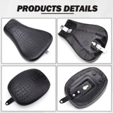 Black Crocodile Motorcycle Front Driver Solo Seat+Rear Passenger Pillion Pad ...
