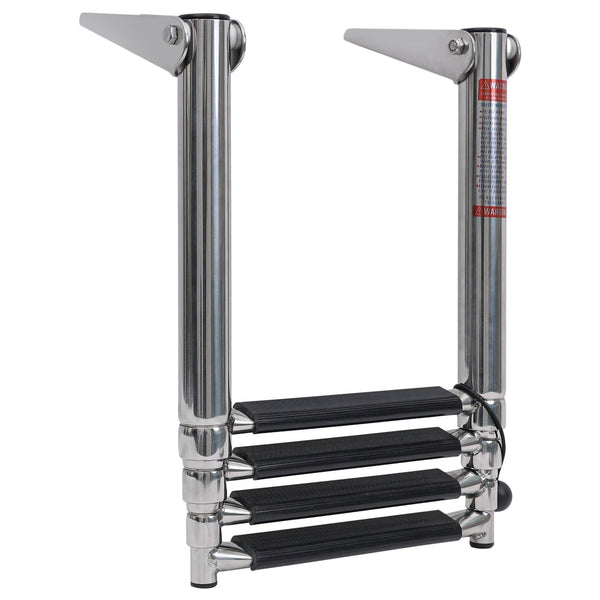 Boat 4 Step Ladder 316 Stainless Steel Folding Ladde, Pontoon Boat Telescopin...