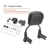 Mofun Sissy Bar Passenger Backrest with Mounting Rack Docking Hardware Kit Co...