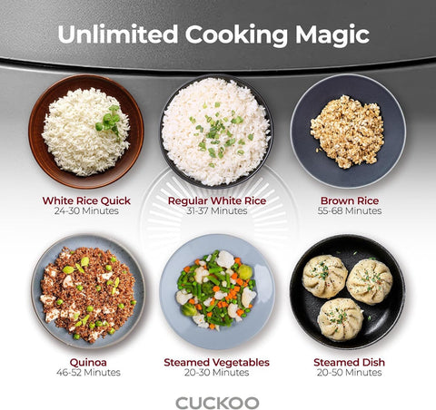 CUCKOO Micom Small Rice Cooker 10 Menu Options: White, Oatmeal, 3 CUP, WHITE