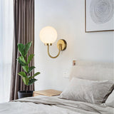 Gold Wall Sconces Modern LED Wall Lights 1 Lights Glass Globe Wall Sconce Lam...