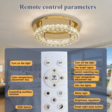 YYJLX Modern Led Ceiling Light Fixture with Remote Control Gold Crystal Flush...