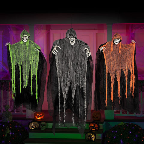 JOYIN Halloween Hanging Grim Reapers (3 Pack), One 47&#8221; and Two 35&#8221; H