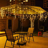 Toodour Icicle Christmas Lights,612 LED 50ft 8 Modes String Lights with 102 D...