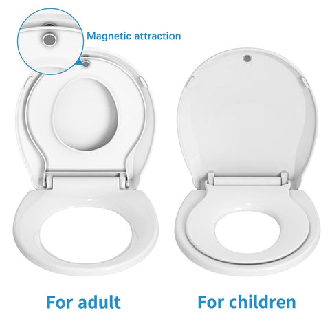 Toilet Seat, Round Toilet Seat with Toddler Seat Built in, Potty Training Toi...