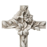 glitzhome Holy Cross with Lily Garden Statue MGO Outdoor Decoration, 13.75" H...