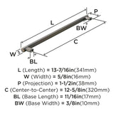 Amerock | Kitchen Cabinet Pull | Oil Rubbed Bronze| 12-5/8 in (320 mm) Center...