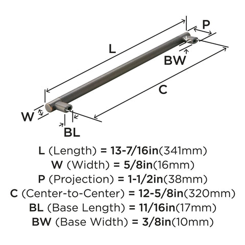 Amerock | Kitchen Cabinet Pull | Oil Rubbed Bronze| 12-5/8 in (320 mm) Center...