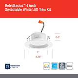 Juno RB4 SWW5 CP6 MW M2 RetroBasics Downlight Trim Kit, Switchable LED White,...