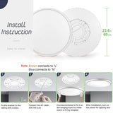 LightingWill 24 Inch LED Flush Mount Ceiling Light Fixture, 4000K Nurture Whi...