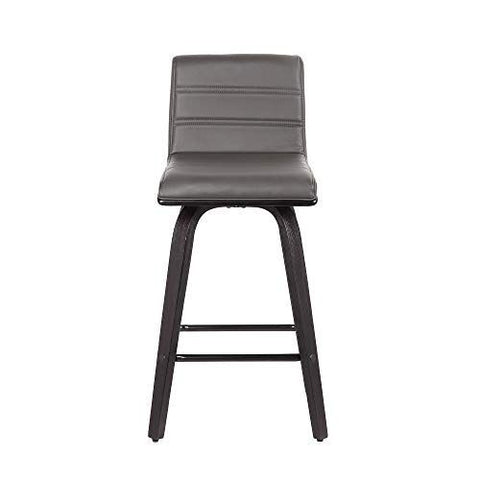 Armen Living Vienna Counter Height Barstool 26" Height, Black/Gray