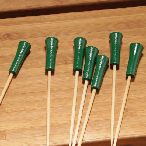 BambooMN Decorative Golf Tee Bamboo Cocktail Sandwich Skewer Picks - 3.5" - G...