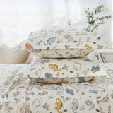 Brandream Cotton Gauze Bed Sheet Set Queen Size Boys Bedding Dinosaur Print S...