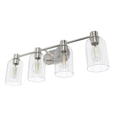 Hunter - Lochemeade 4-light Brushed Nickel, Medium Size Vanity Light, Dimmabl...