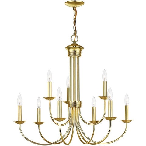 Livex Store 42687-02 Chandelier, Polished Brass 30"L x 30"W x 27"H