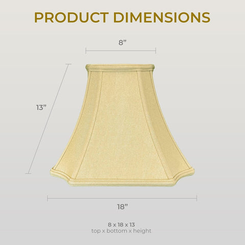 Royal Designs Square Inverted Cut Corner Basic Lamp Shade, Antique Gold, 8 x ...