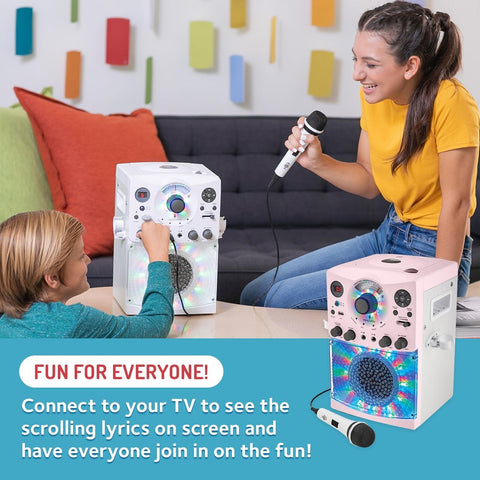 Singing Machine Portable Karaoke Machine for Adults & Kids with Wired Microph...