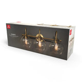 Globe Electric 63000103 26" 3-Light Vanity Fixture, Brass Finish, Clear Glass...