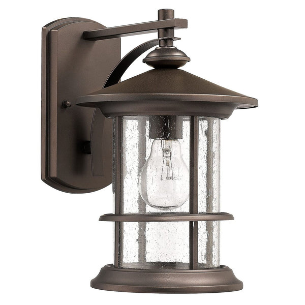 MICSIU Oil Rubbed Bronze Outdoor Light Sconces Wall Mount, Clear Seedy Glass ...