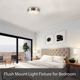 Aspen Creative 63014-1A, 2-Light Flush Mount in Brushed Nickel Finish with Wh...