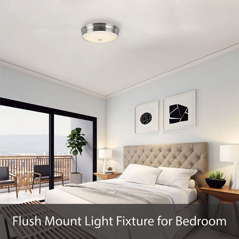 Aspen Creative 63014-1A, 2-Light Flush Mount in Brushed Nickel Finish with Wh...